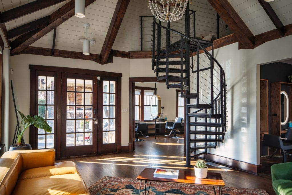 Bangarang 8 Spiral staircase leading to a loft in a historic building on Music Row.