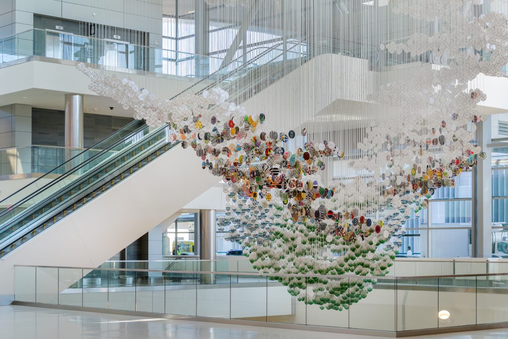 BNA - Nashville Airport 6 View of the terminal lobby with a suspended art installation at Nashville International Airport.